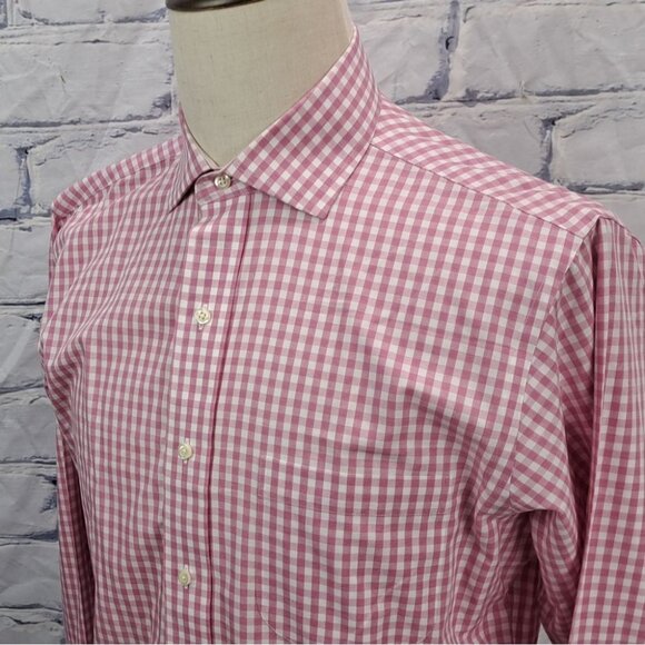 Brooks Brothers Other - Brooks Brothers Dress Shirt Classic Fit American Supima Pink Gingham 15.5 x 34